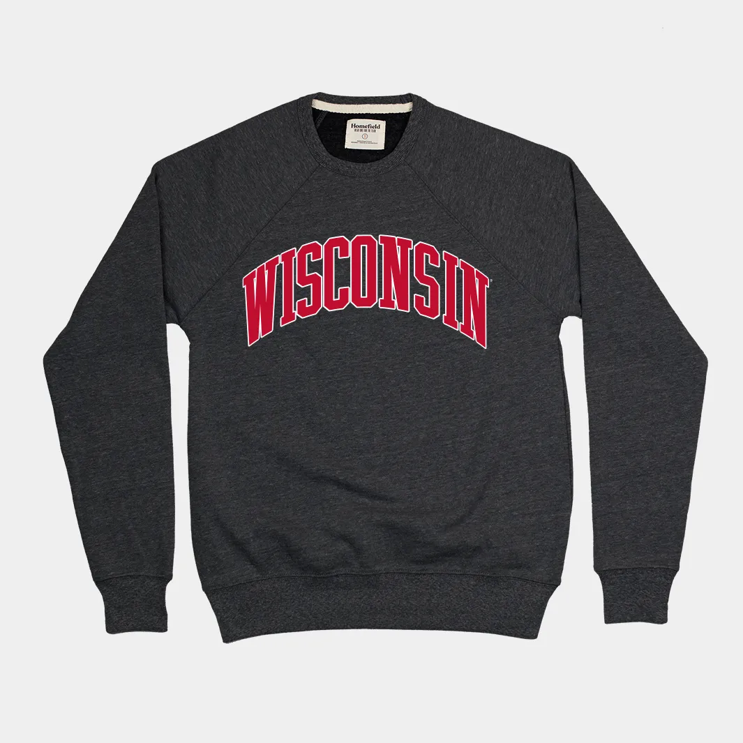 Retro Arched Wisconsin '90s Basketball Crewneck