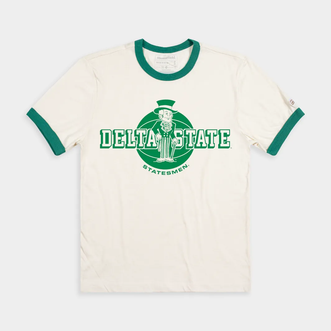 Retro Delta State Statesmen Basketball Ringer Tee