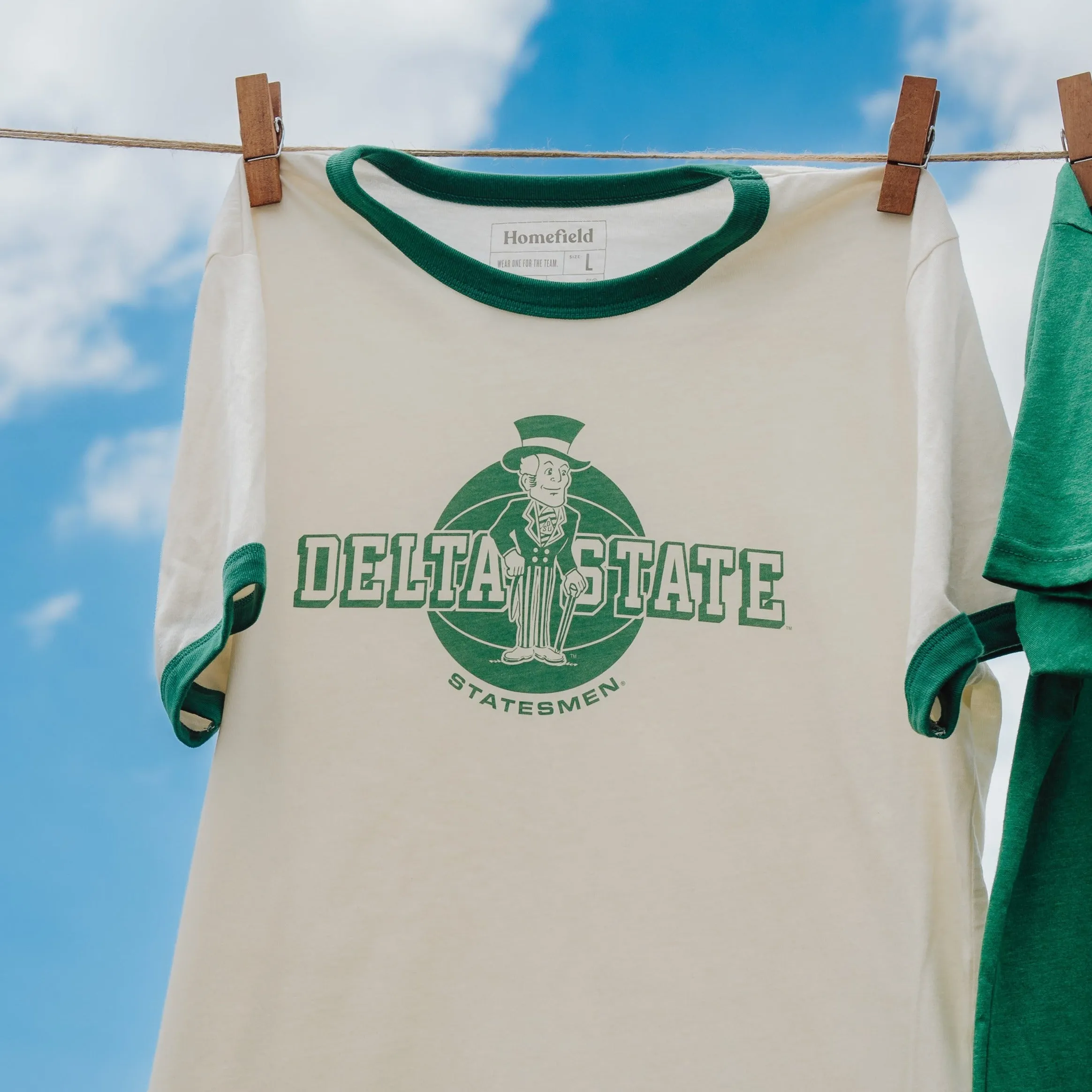 Retro Delta State Statesmen Basketball Ringer Tee