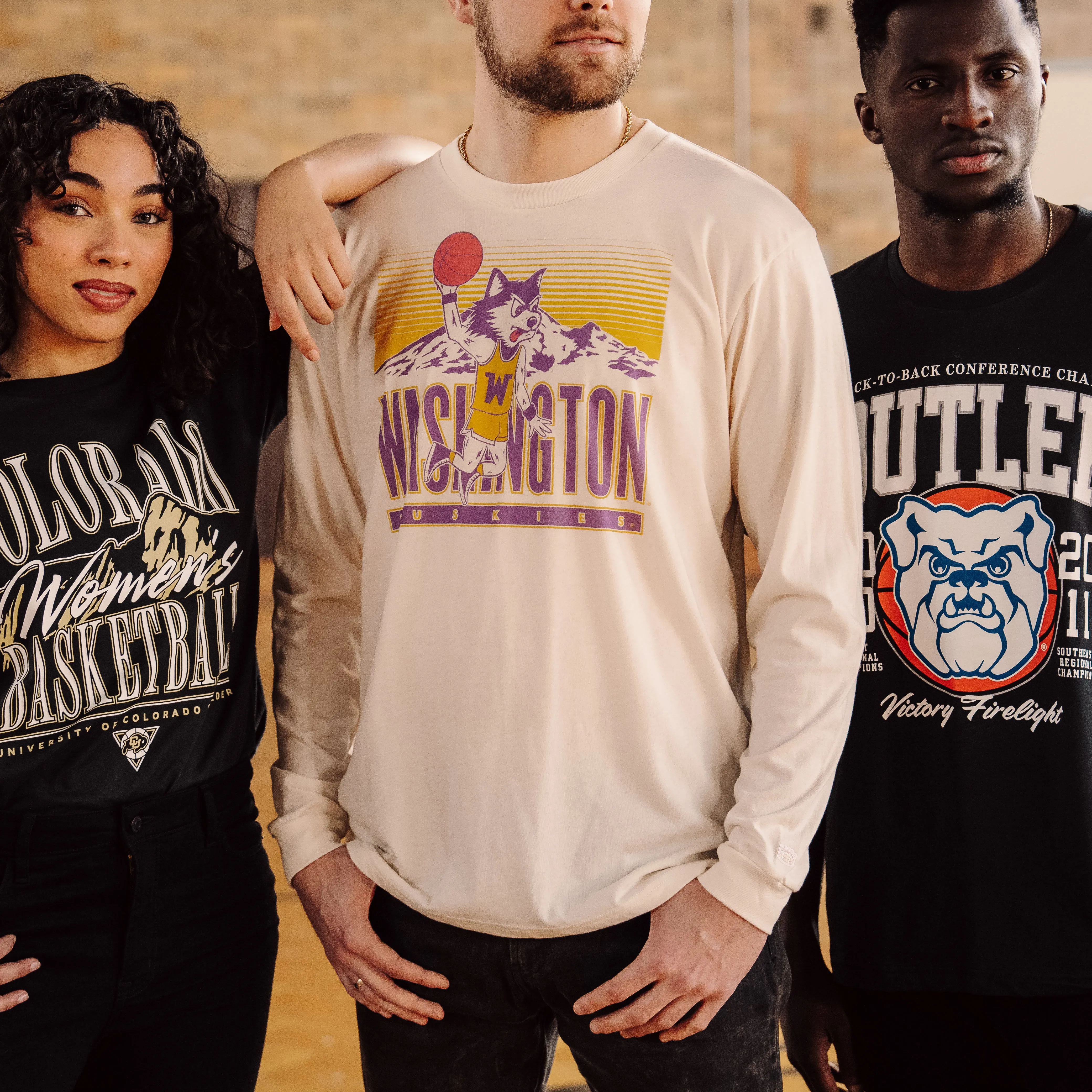 Retro-Inspired UW Dunking Harry the Husky Long Sleeve