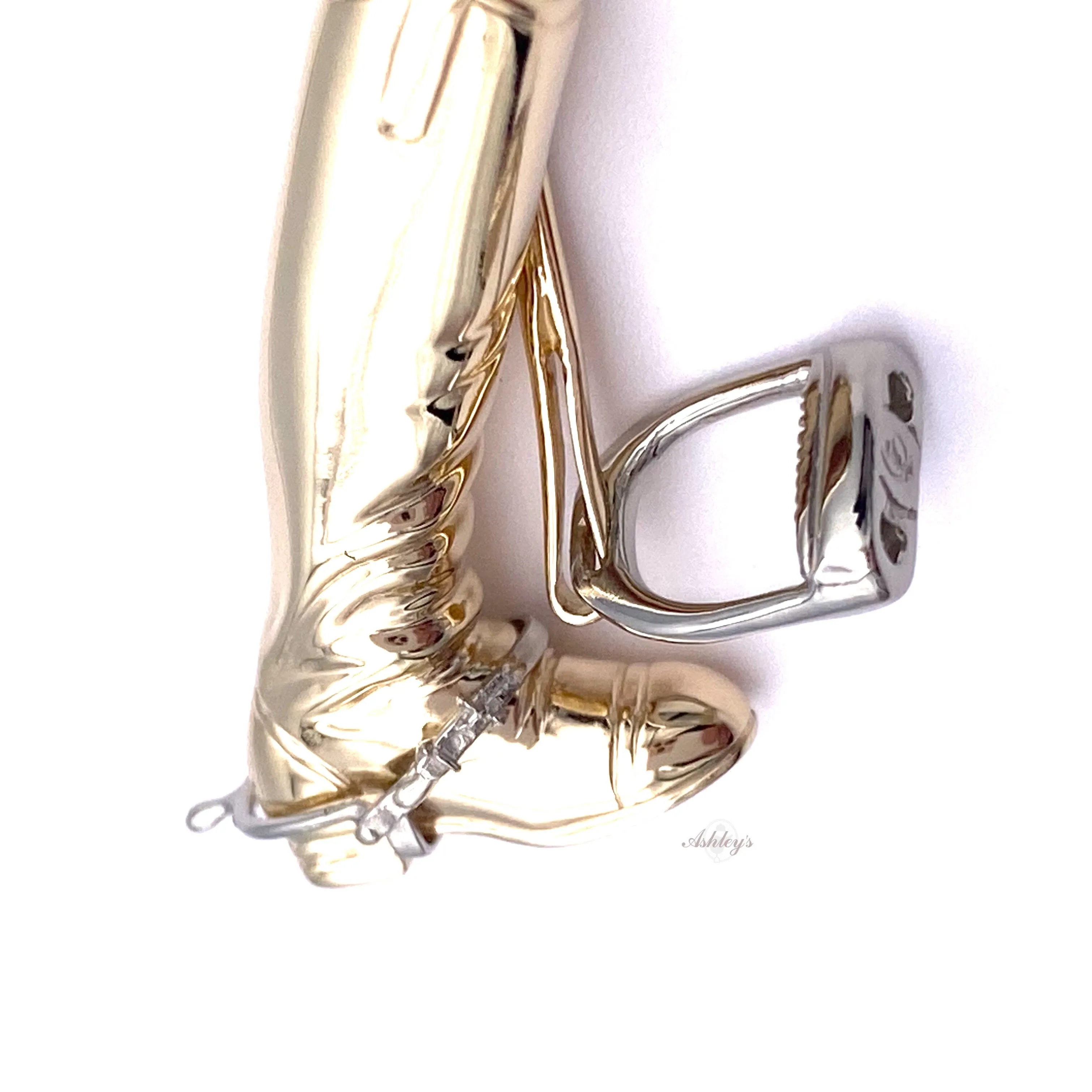Riding Boot Pendant, 14k Two Tone Gold