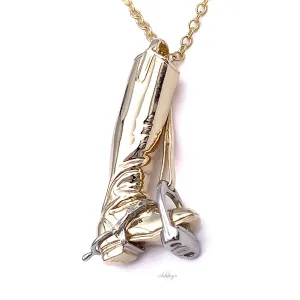 Riding Boot Pendant, 14k Two Tone Gold