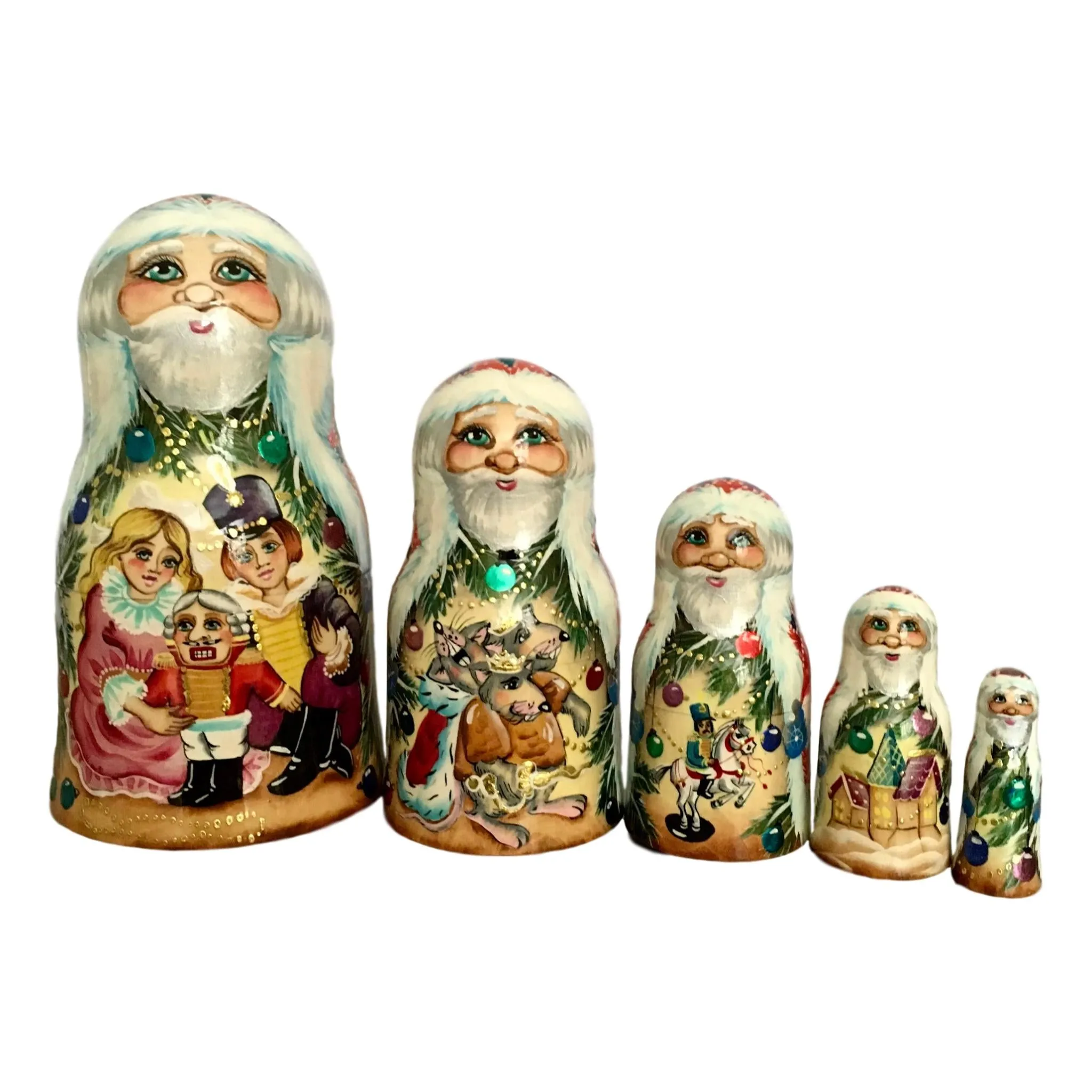 Russian Santa nesting dolls Nutcracker Christmas story