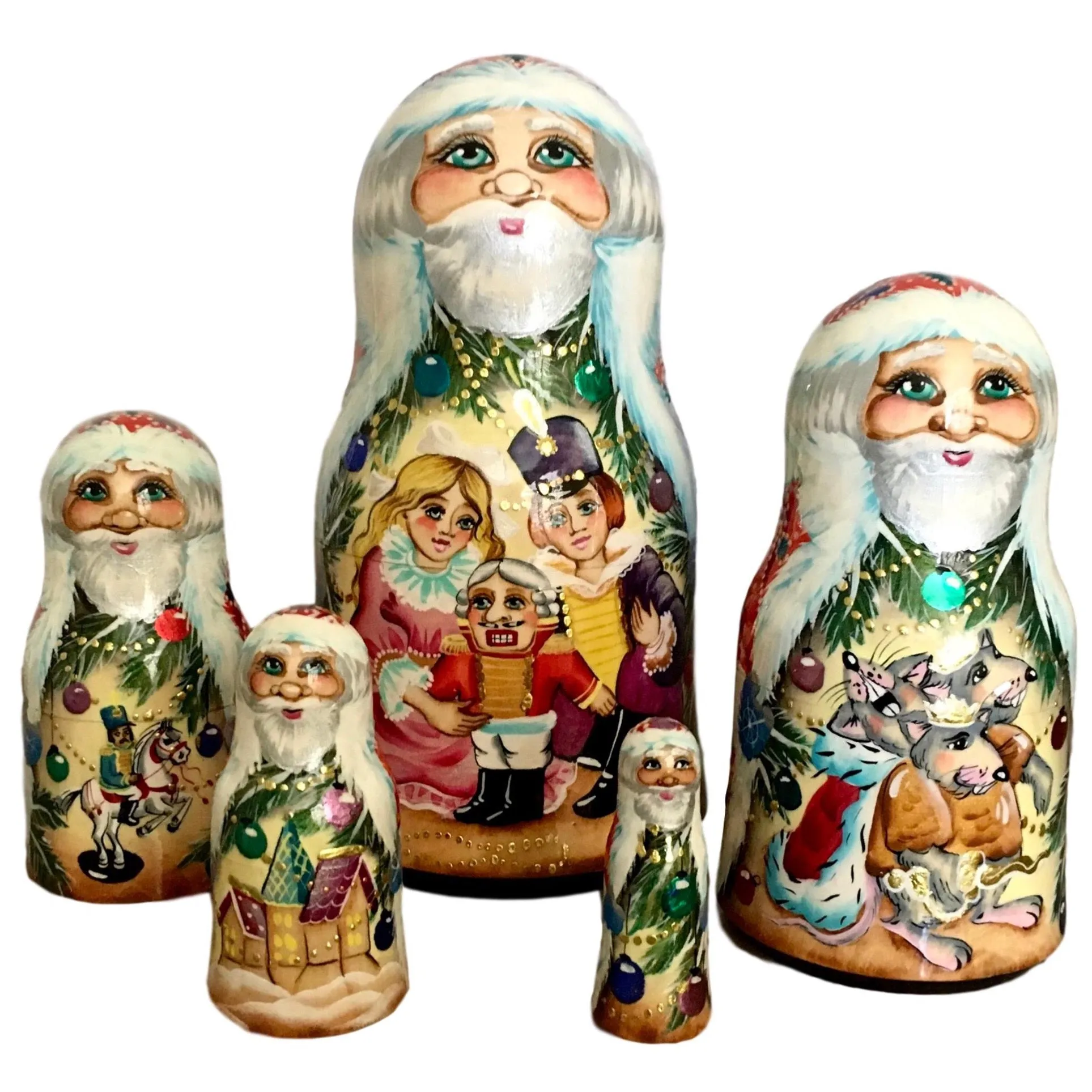 Russian Santa nesting dolls Nutcracker Christmas story