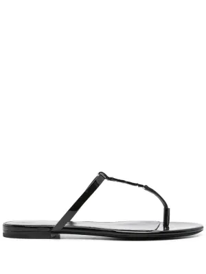 Saint Laurent Cassandra leather slides