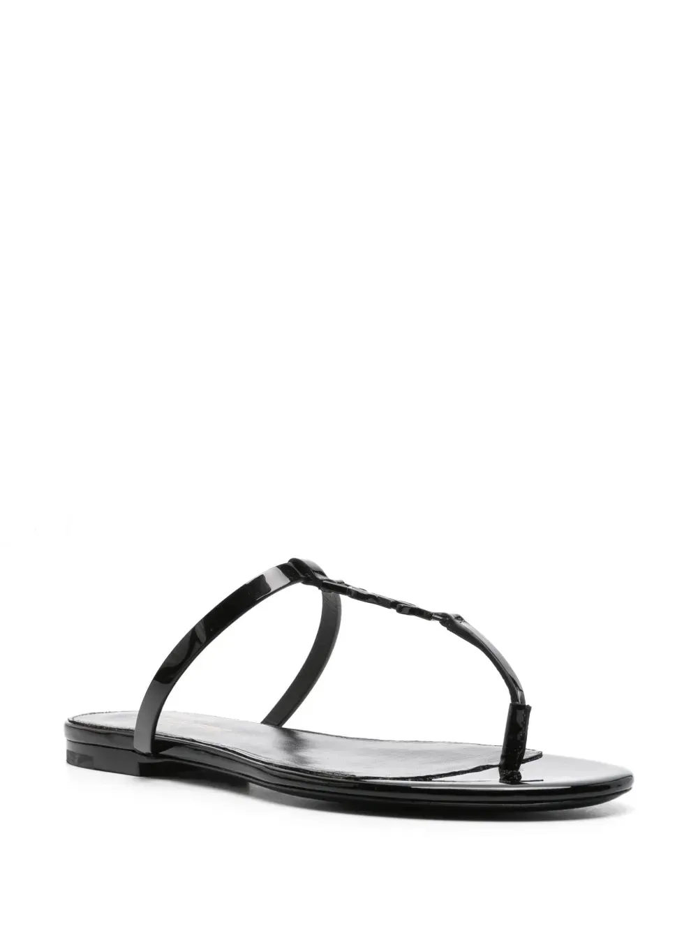 Saint Laurent Cassandra leather slides