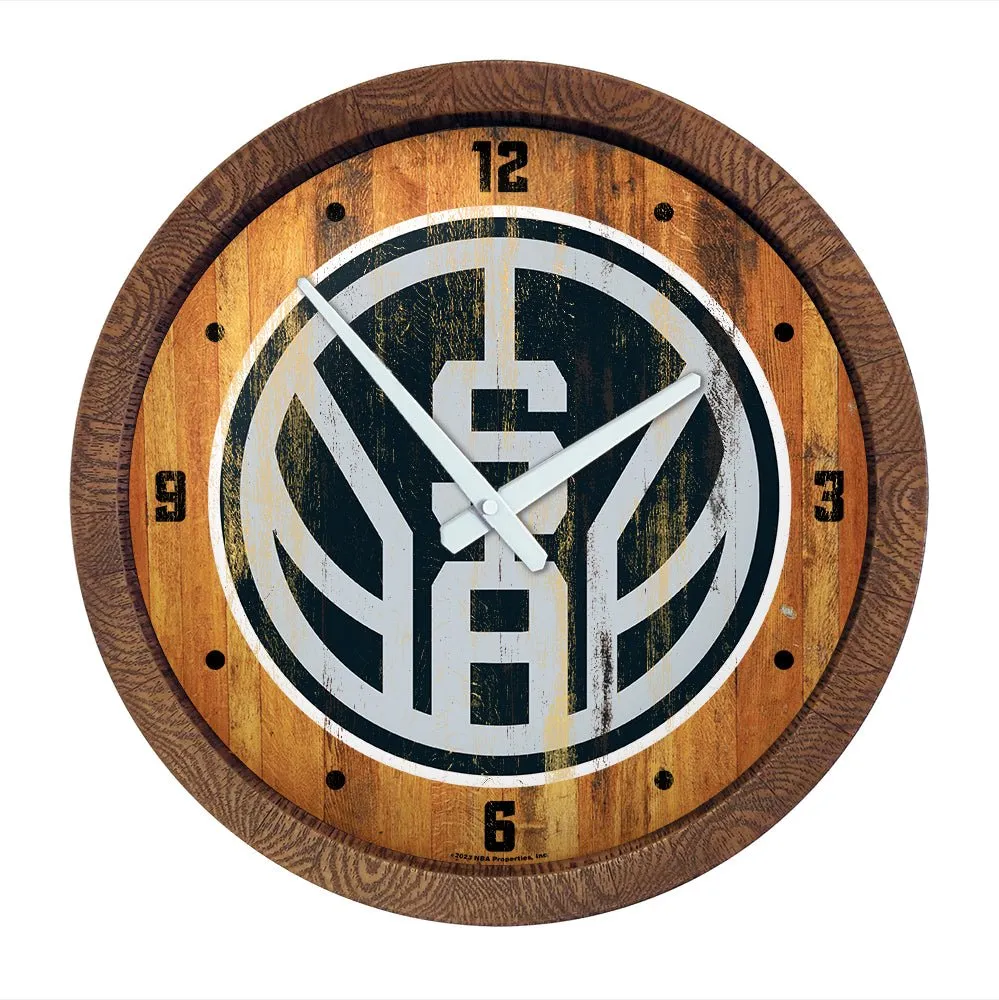 San Antonio Spurs: Logo - "Faux" Barrel Top Clock