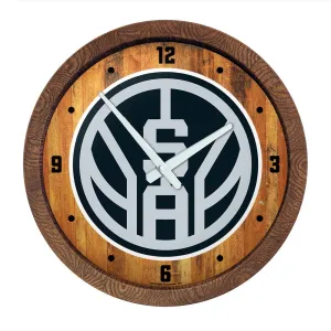 San Antonio Spurs: Logo - "Faux" Barrel Top Clock