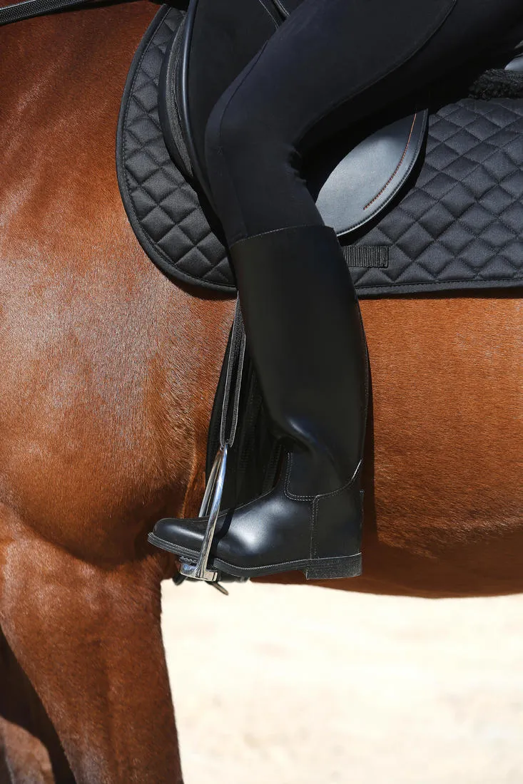 Schooling Adult Horse Riding Long Boots - Black