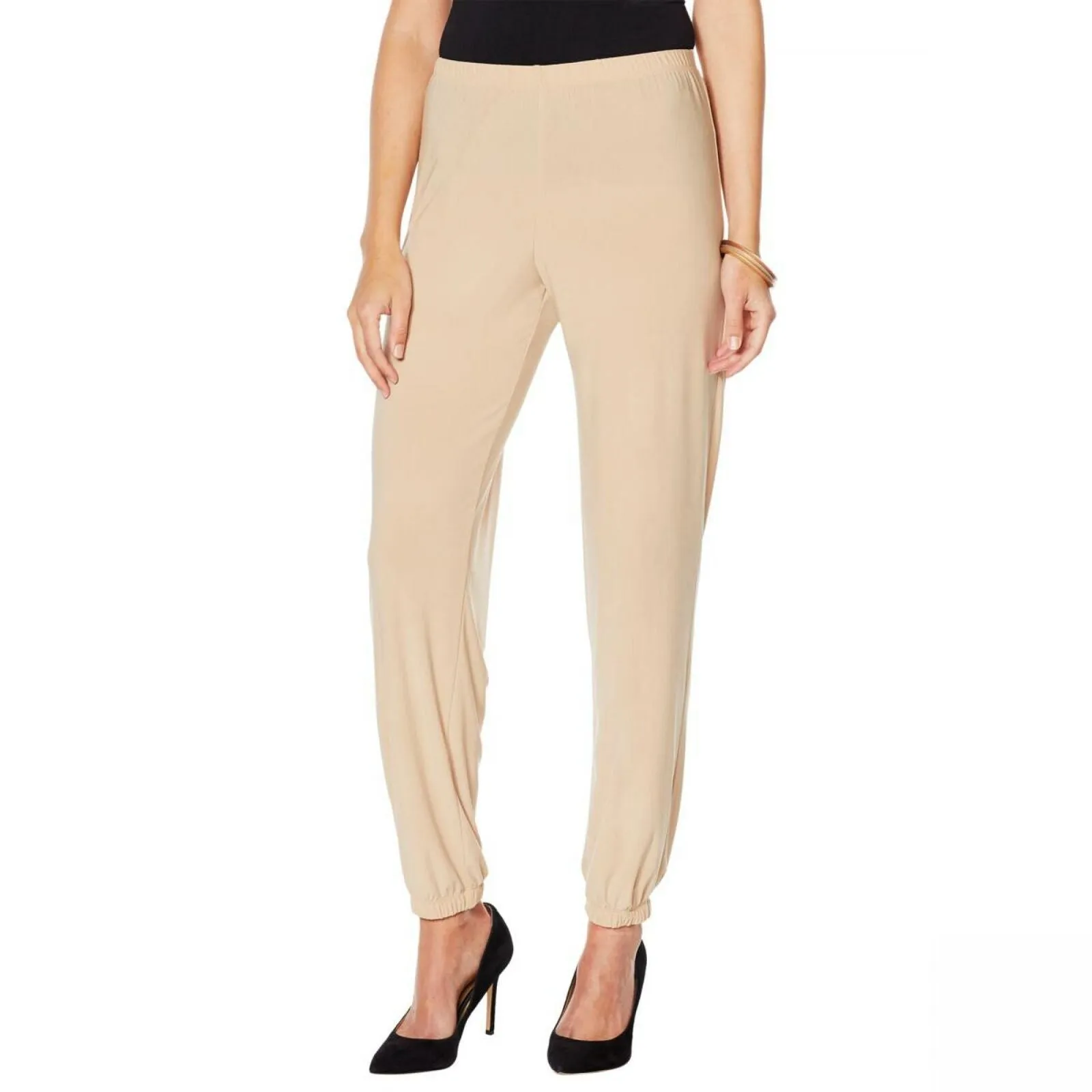 Slinky Brand Women's Solid Knit Harem Pants