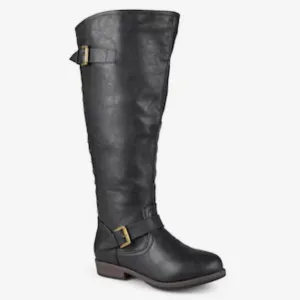 SPOKANE Wide Calf Low Heel Riding Boots