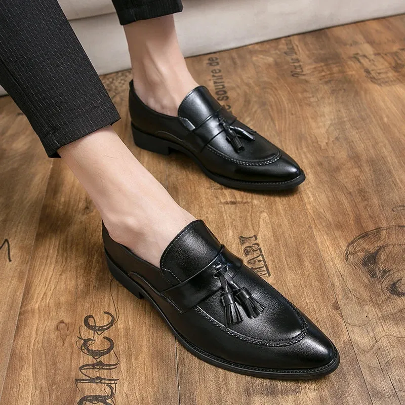 StilMann Herren Lederschuhe mit spitzer Zehenkappe