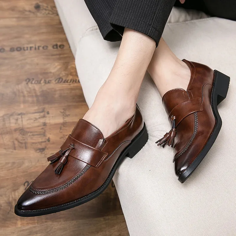 StilMann Herren Lederschuhe mit spitzer Zehenkappe