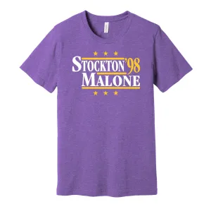 Stockton & Malone '98 - Utah Basketball Legends Political Campaign Parody T-Shirt - Hyper Than Hype Shirts