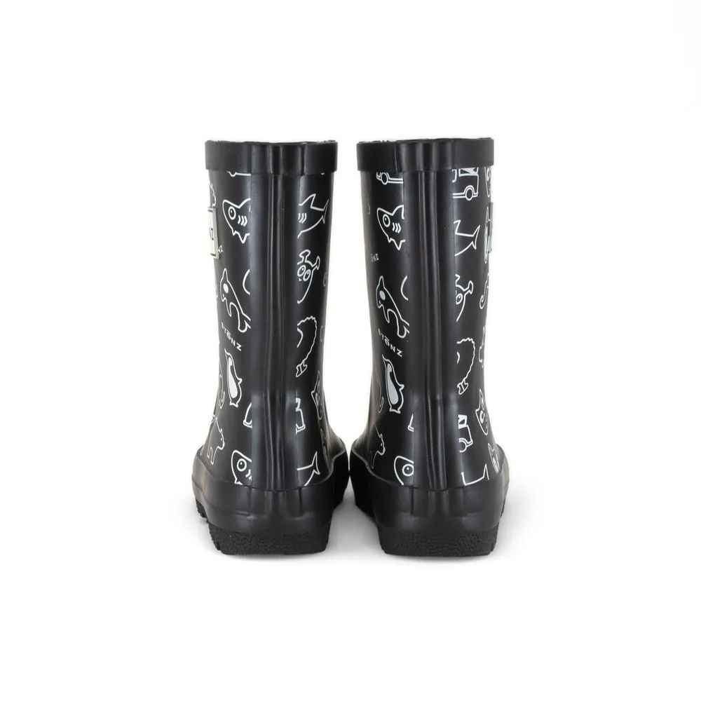 STONZ - Rain Boots - Print Black