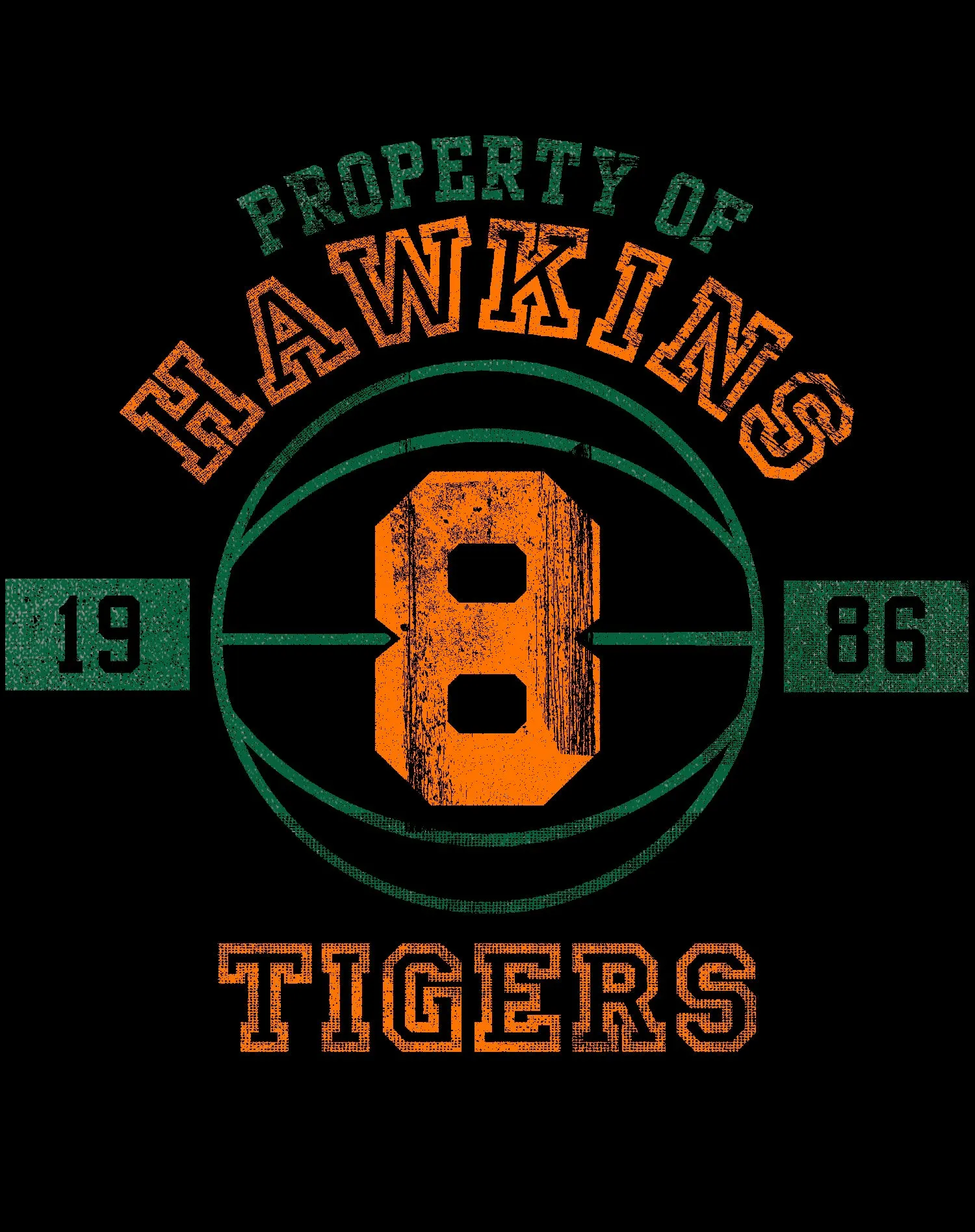 Stranger Things Hawkins Tigers Varsity Basketball Men's T-Shirt