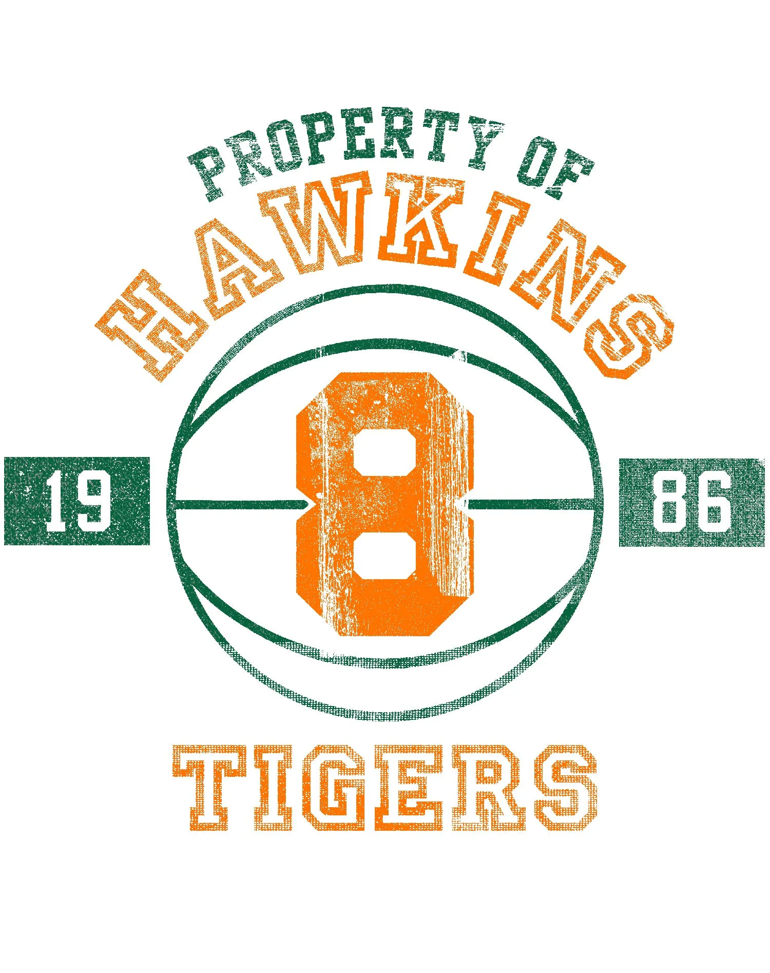 Stranger Things Hawkins Tigers Varsity Basketball Men's T-Shirt