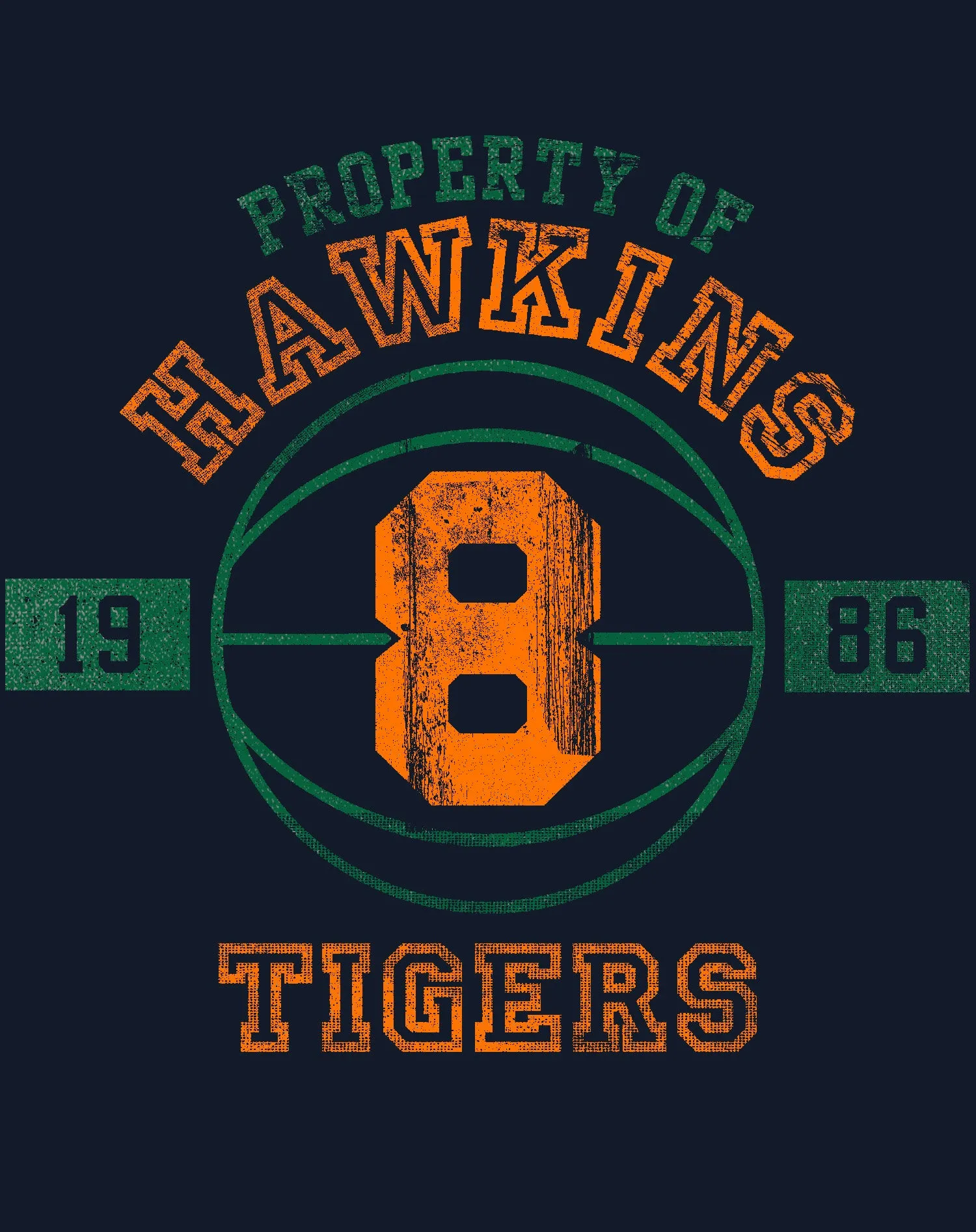 Stranger Things Hawkins Tigers Varsity Basketball Men's T-Shirt