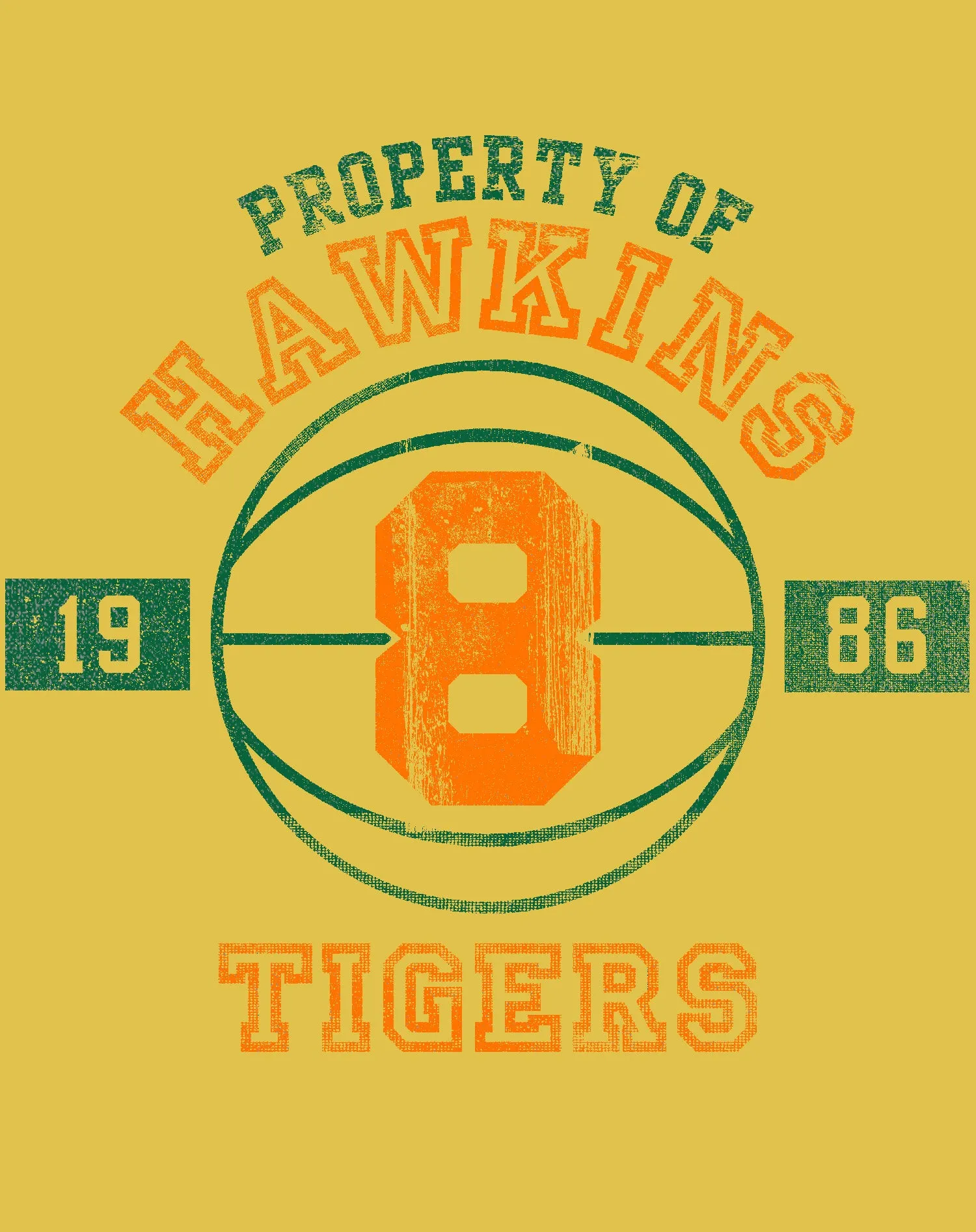 Stranger Things Hawkins Tigers Varsity Basketball Men's T-Shirt