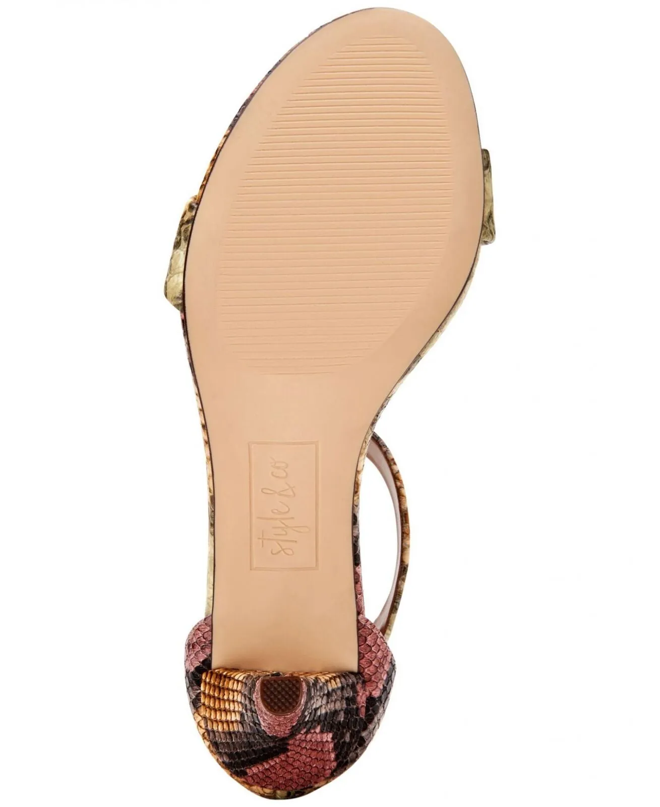 Style & Co Womens Paycee Two-Piece Dress Sandals Rainbow Snake Yellow 10W