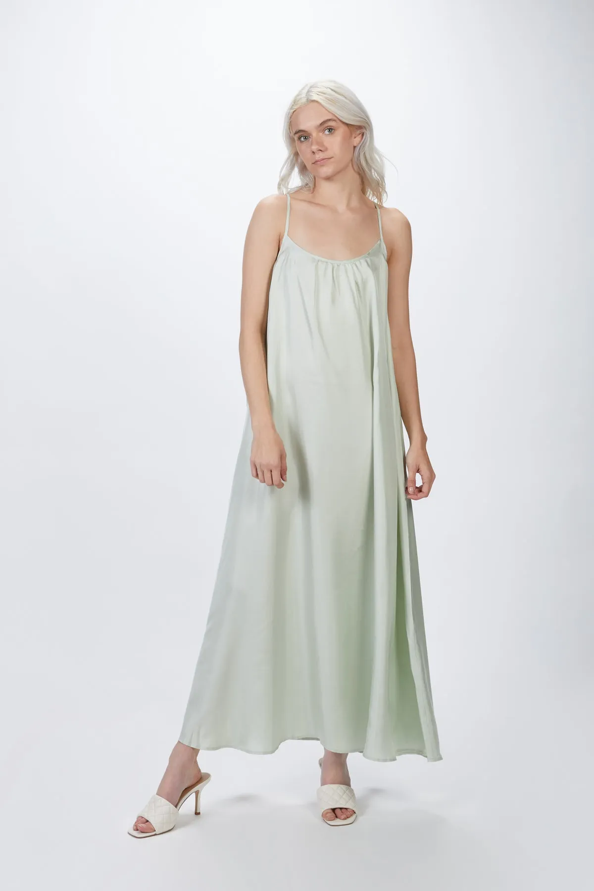 THE NAPOLI SILK-SATIN MAXI DRESS