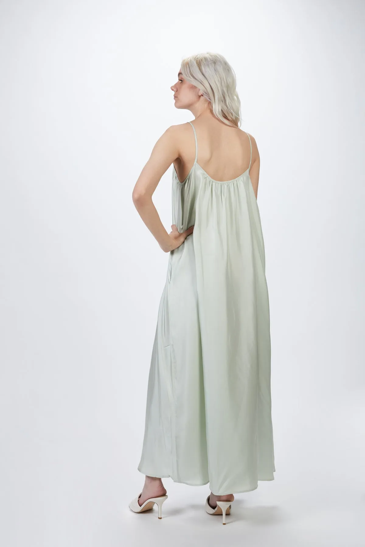 THE NAPOLI SILK-SATIN MAXI DRESS