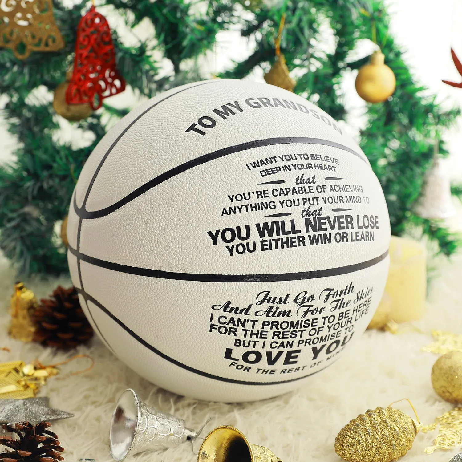 To My GrandSon - You Will Never Lose -  Basketball White