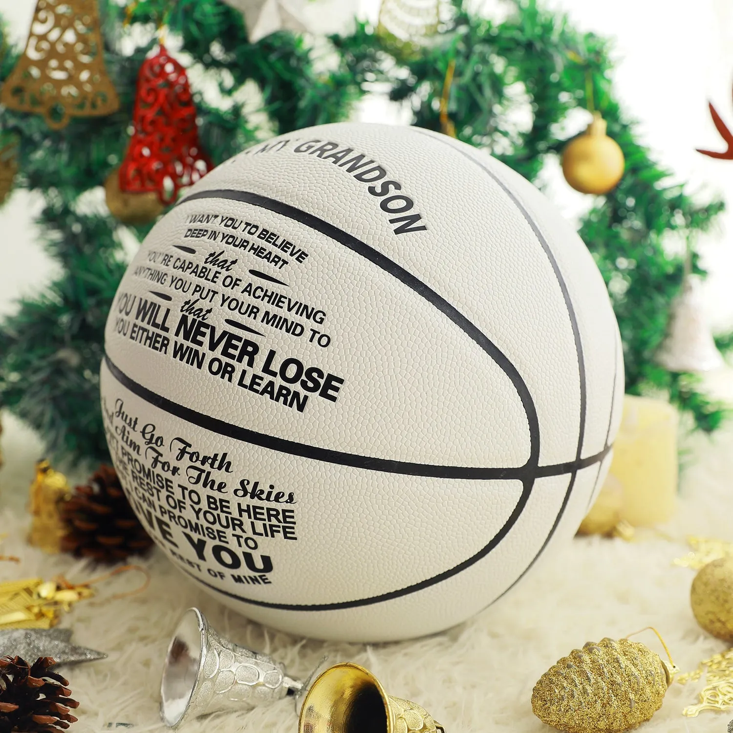To My GrandSon - You Will Never Lose -  Basketball White