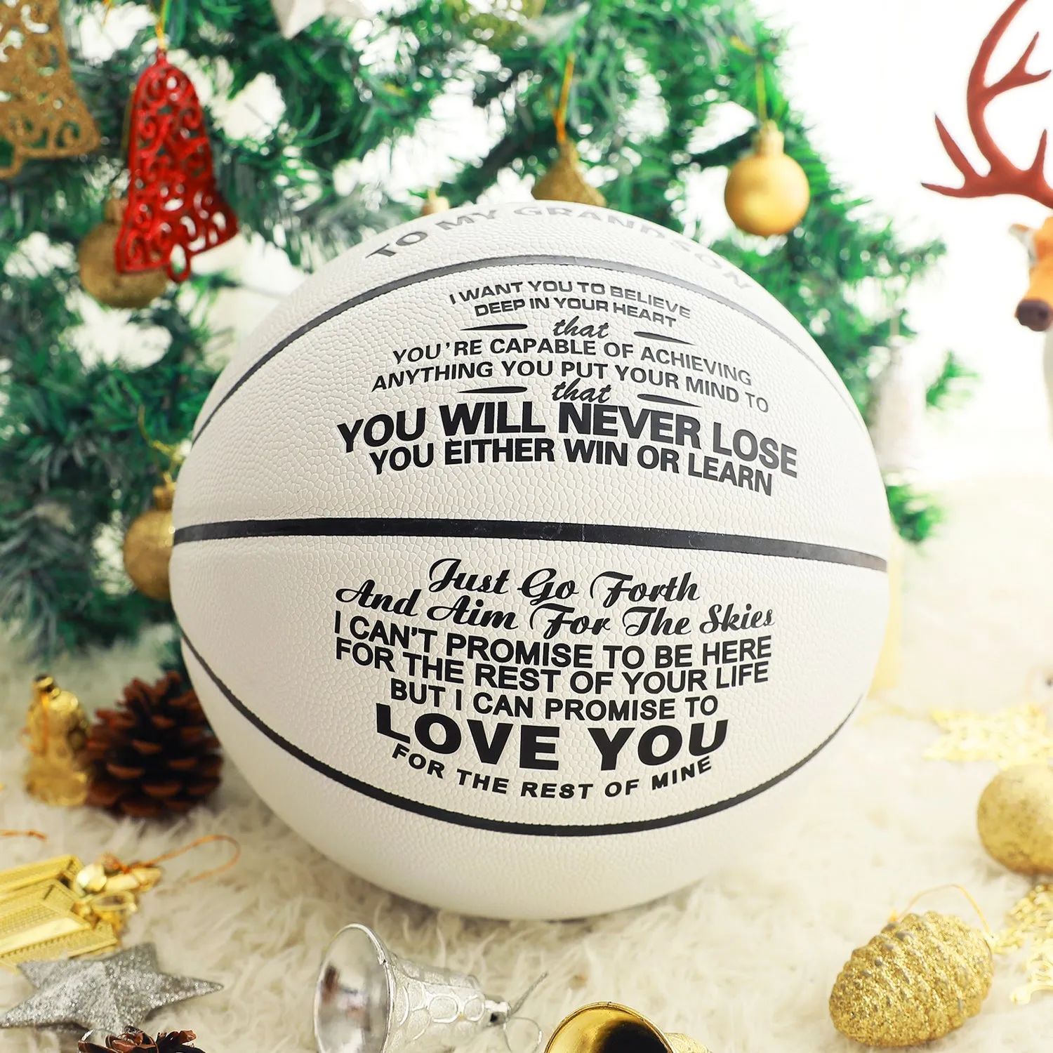 To My GrandSon - You Will Never Lose -  Basketball White