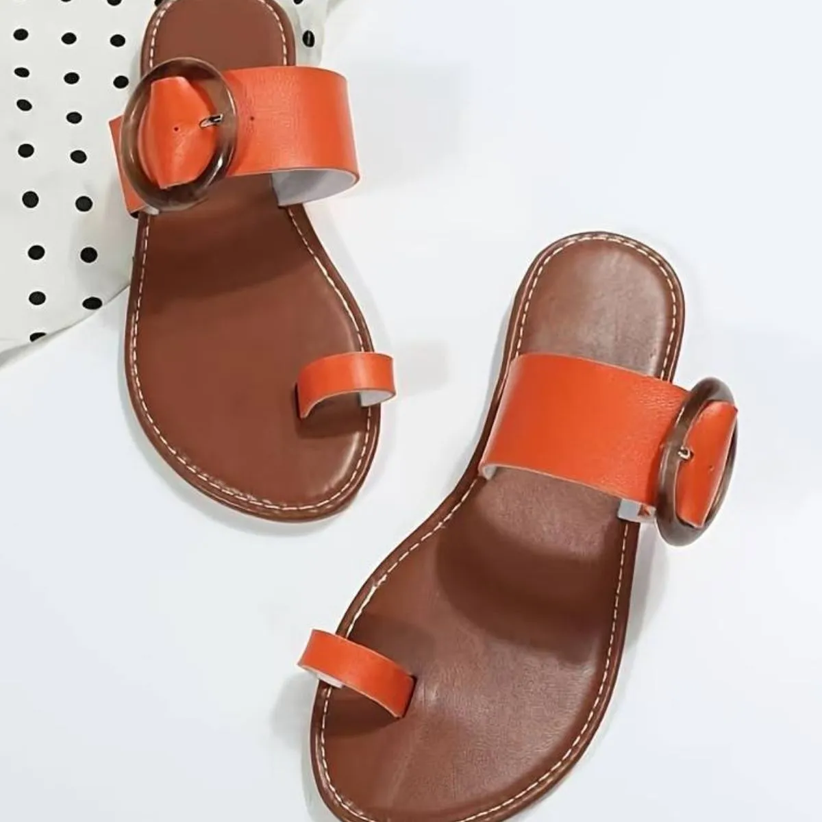 Toe Loop Flats Sandals