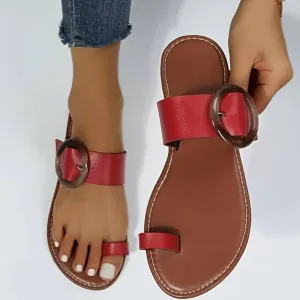 Toe Loop Flats Sandals