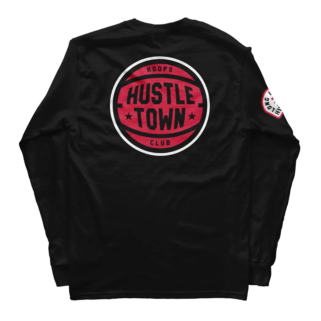 UNISEX - Varsity Patch Long Sleeve Tee | Black