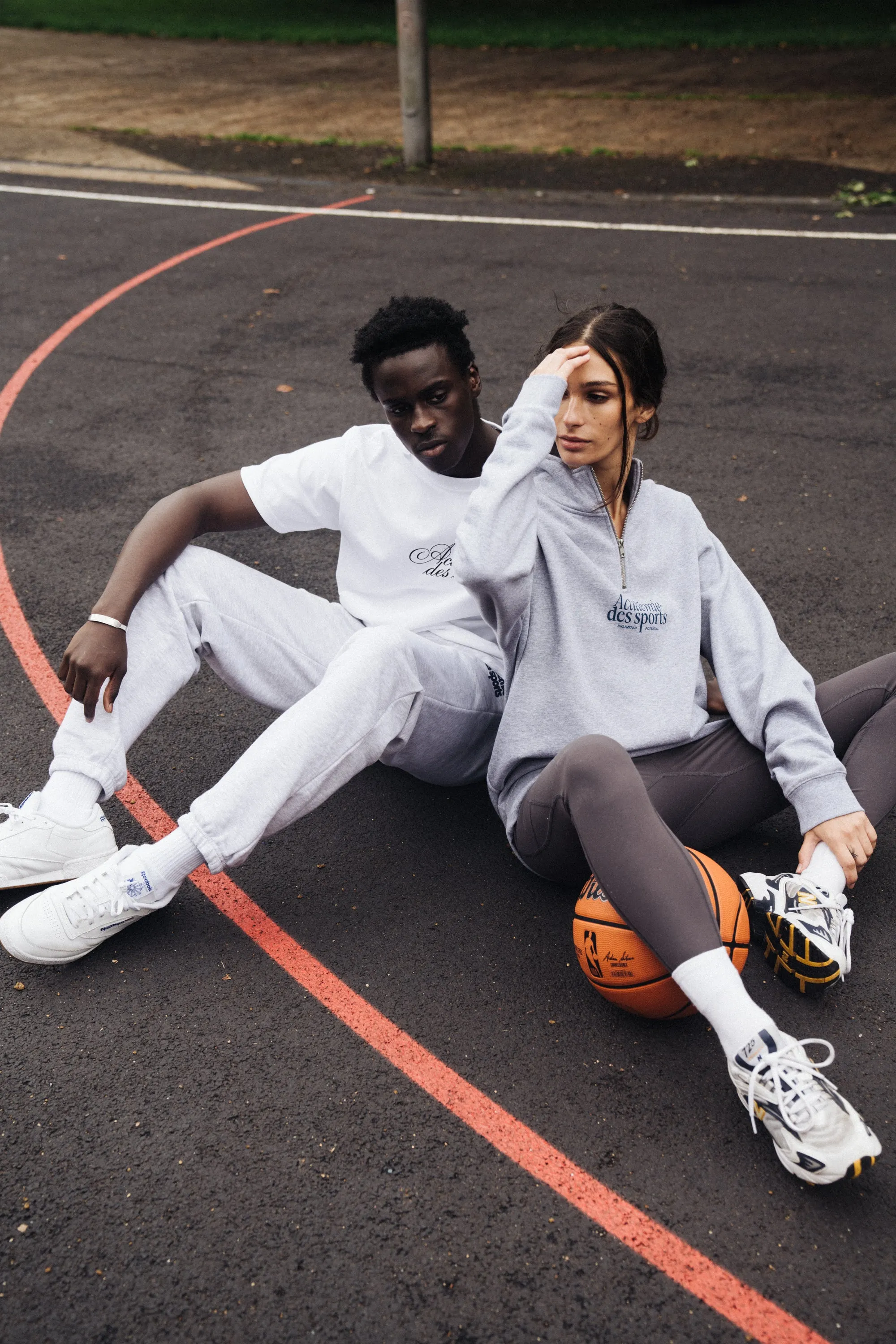 Vice 84 'Académie Des Sports Script' 1/4 Zip Sweater - Grey