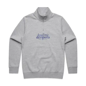 Vice 84 'Académie Des Sports Script' 1/4 Zip Sweater - Grey