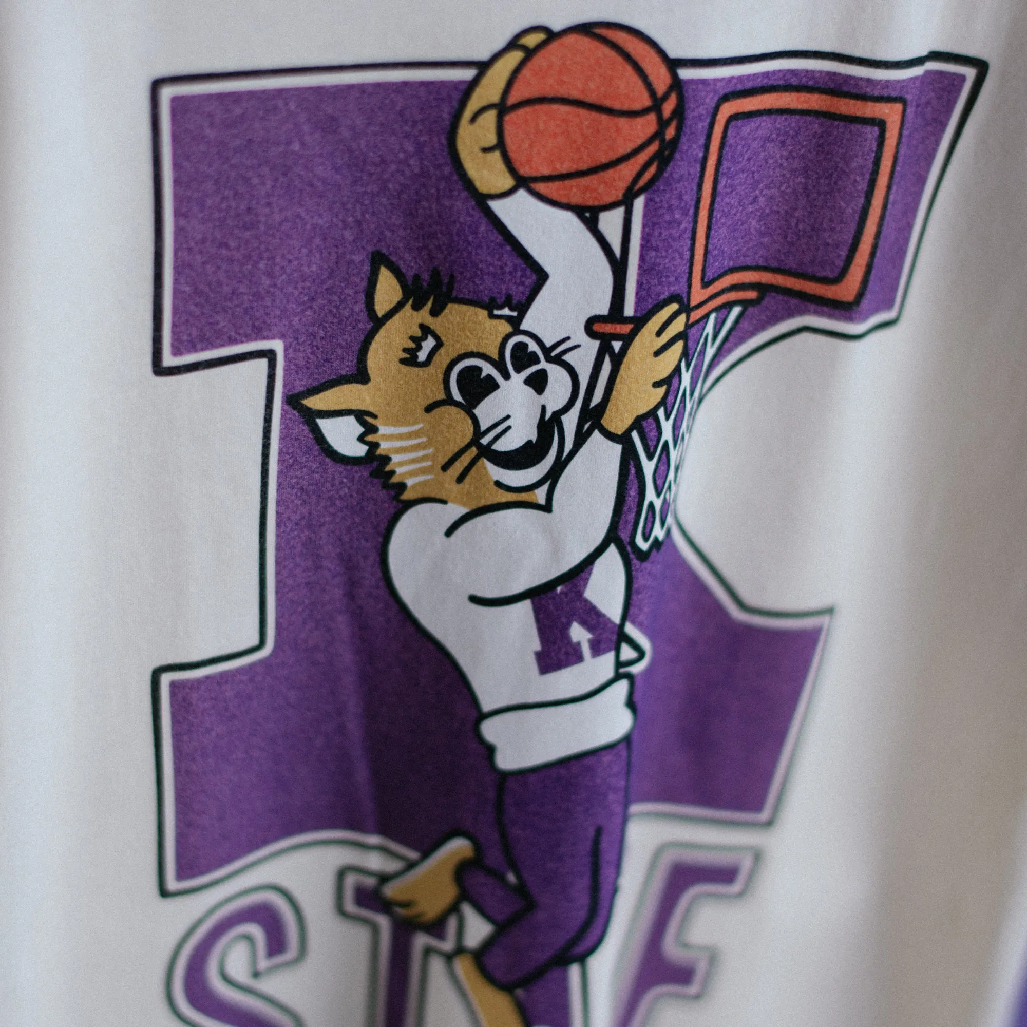 Vintage Slam Dunk Willie Wildcat K-State Ringer Tee