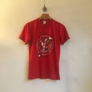 VTG 1982 Univ of Louisville Cardinals Roam in the Dome NCAA basketball tee // size small