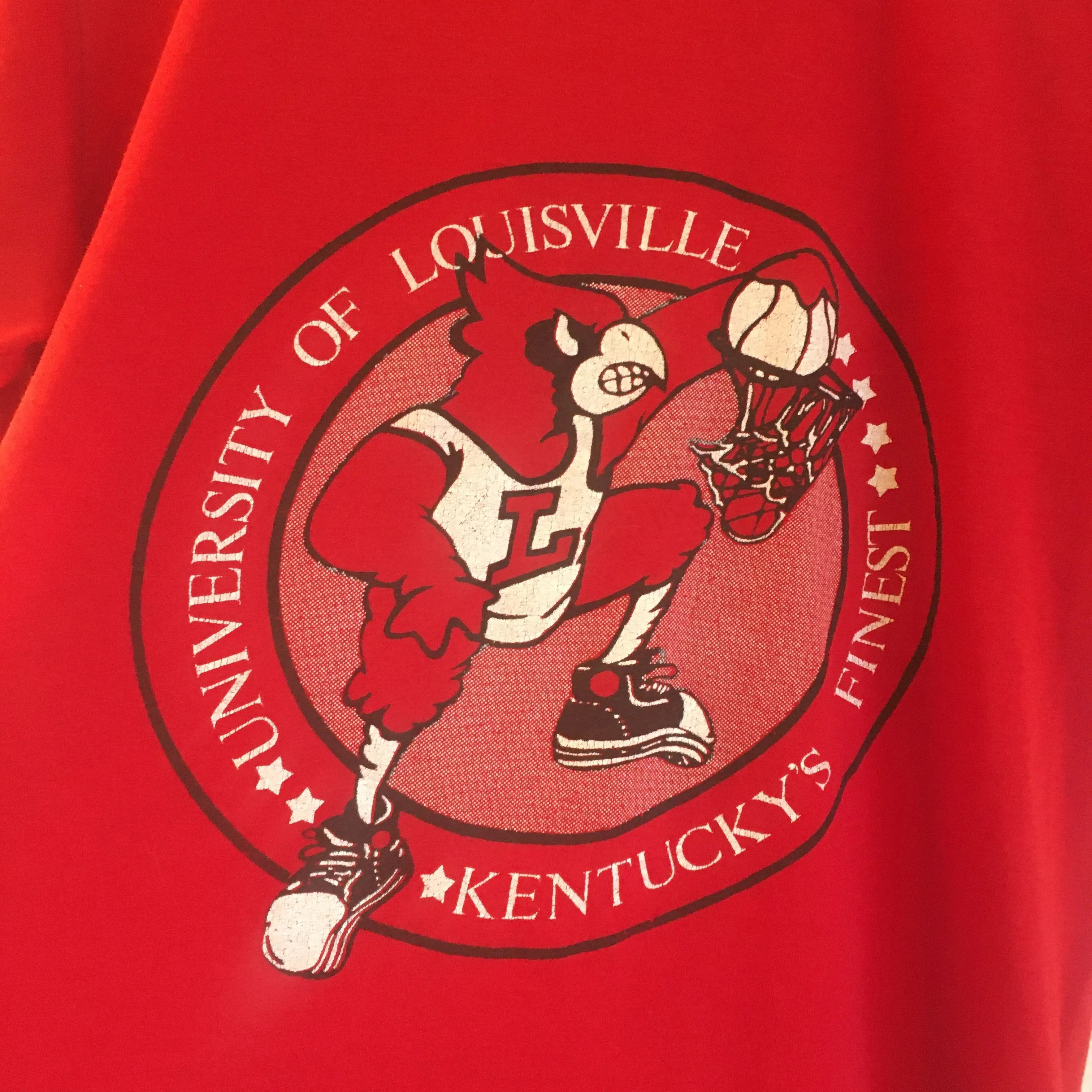 VTG 1982 Univ of Louisville Cardinals Roam in the Dome NCAA basketball tee // size small
