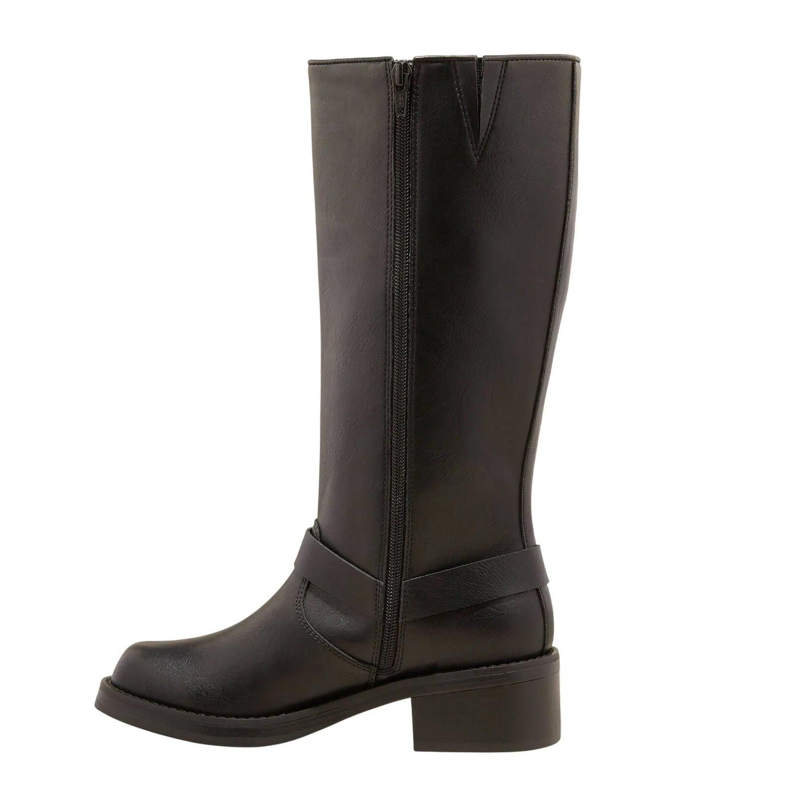Wild Fable Womens Rebel Distressed Wide Calf Tall Moto Riding Boots Black 7M-WC