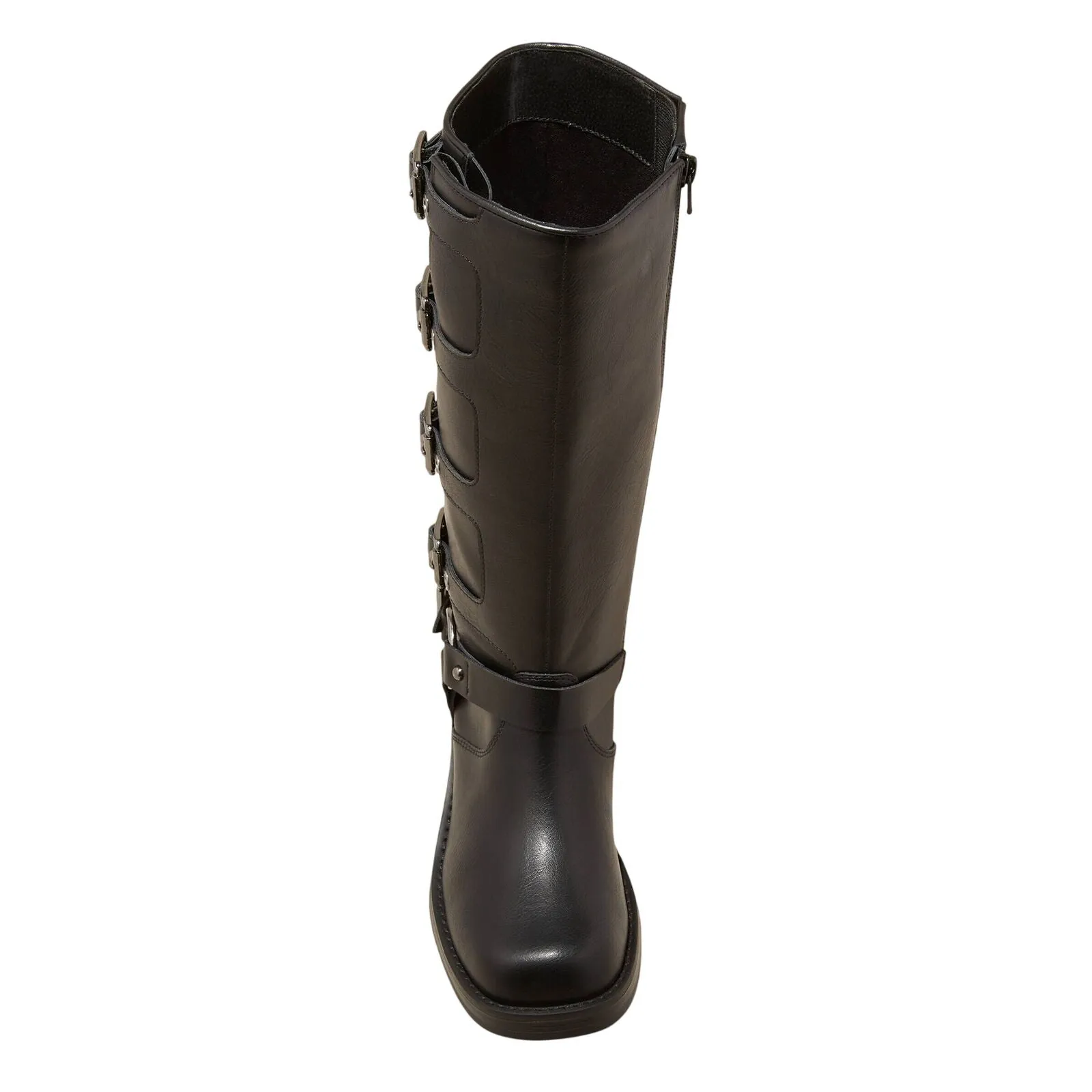 Wild Fable Womens Rebel Distressed Wide Calf Tall Moto Riding Boots Black 7M-WC
