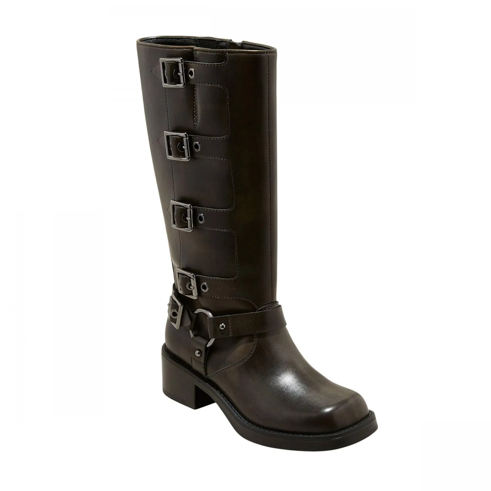 Wild Fable Womens Rebel Tall Moto Buckle Boots 90366583 Brown 7.5M