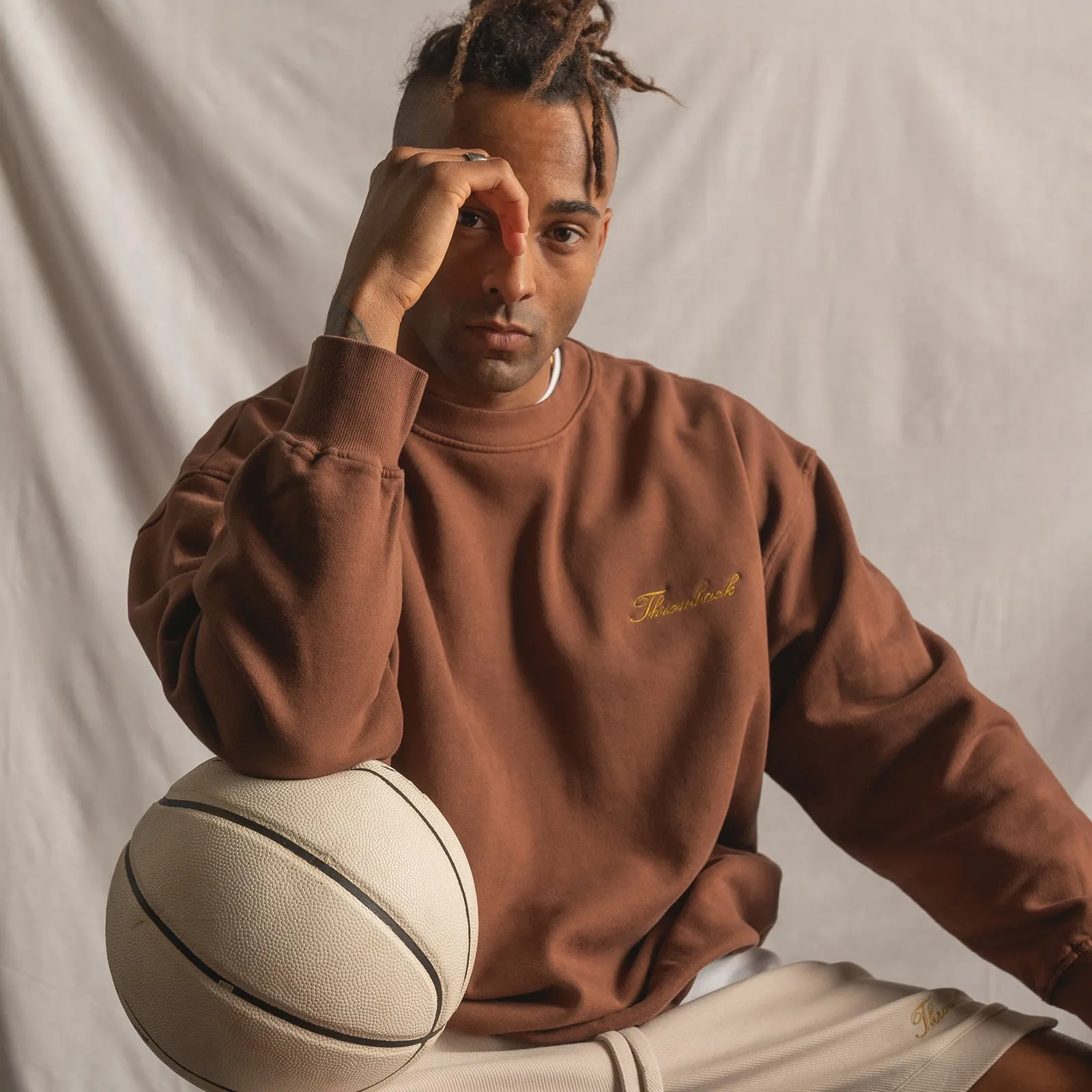 Winter Script '23 Oversized Crew - Washed Coffee