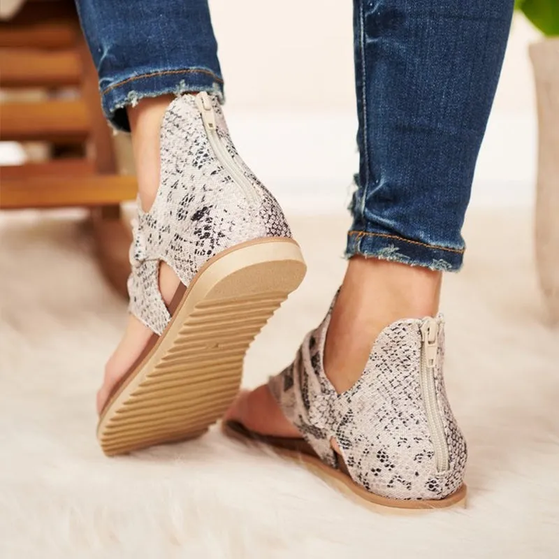 Women Anti-slip Sandals Leopard Pattern Large Size Rome Sandals