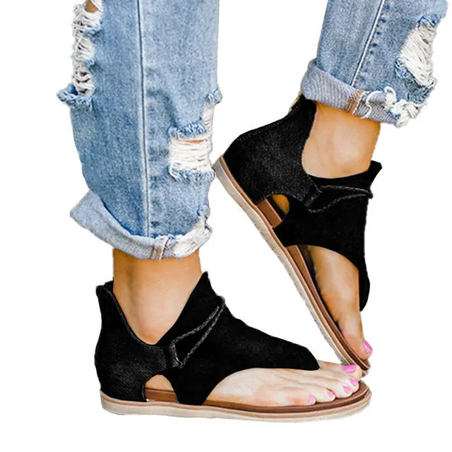 Women Anti-slip Sandals Leopard Pattern Large Size Rome Sandals