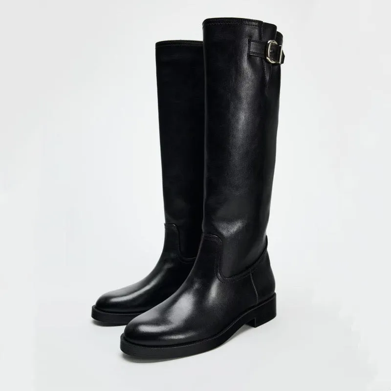 Women Genuine Leather Riding Boots