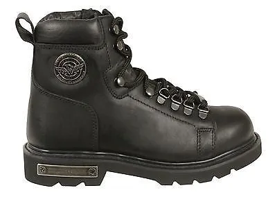 WOMEN'S MOTORBIKE BOOTS REAL LEATHER LACE TO TOE RIDING BOOT WITH SIDE ZIPPER