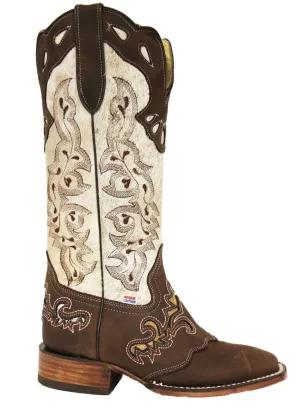 Women’s Rockin Leather Handcrafted Genuine Cowhair Leather w/ Overlay