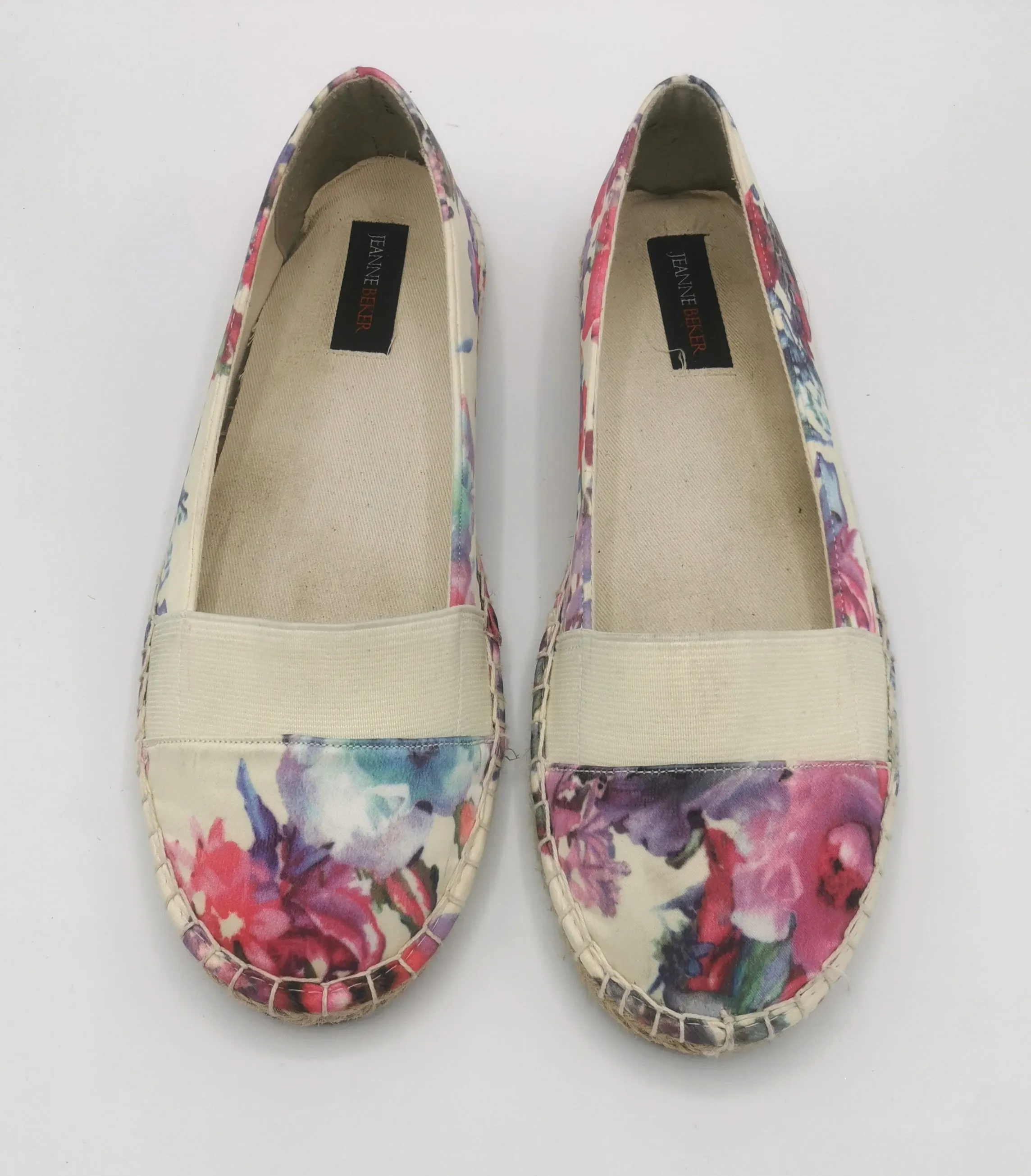 WOMENS SIZE 8 - JEANNE BEKER, Floral Boho Ballet Flats VGUC B9
