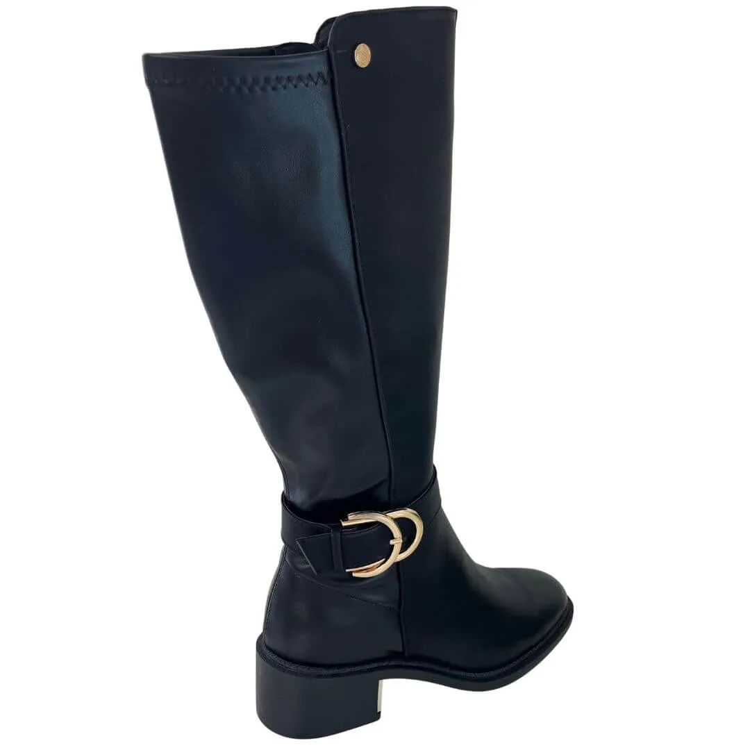 XTI Black Long Length Dressy Riding Boots
