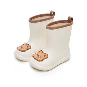 YouDiao Cartoon Sticker Kids Rain Boots - White, Size 200